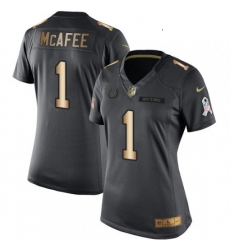 Womens Nike Indianapolis Colts 1 Pat McAfee Limited BlackGold Salute to Service NFL Jersey
