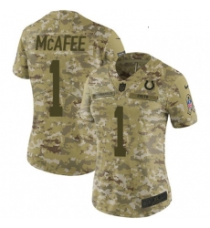 Womens Nike Indianapolis Colts 1 Pat McAfee Limited Camo 2018 Salute to Service NFL Jersey