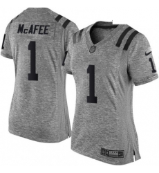 Womens Nike Indianapolis Colts 1 Pat McAfee Limited Gray Gridiron NFL Jersey
