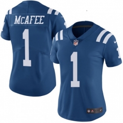 Womens Nike Indianapolis Colts 1 Pat McAfee Limited Royal Blue Rush Vapor Untouchable NFL Jersey