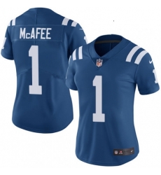 Womens Nike Indianapolis Colts 1 Pat McAfee Royal Blue Team Color Vapor Untouchable Limited Player NFL Jersey