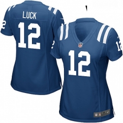 Womens Nike Indianapolis Colts 12 Andrew Luck Game Royal Blue Team Color NFL Jersey