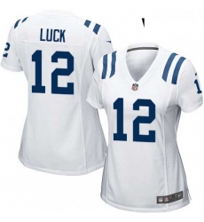 Womens Nike Indianapolis Colts 12 Andrew Luck Game White NFL Jersey