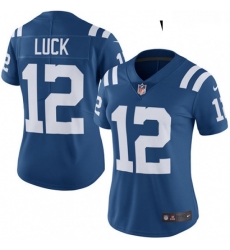 Womens Nike Indianapolis Colts 12 Andrew Luck Limited Royal Blue Rush Vapor Untouchable NFL Jersey