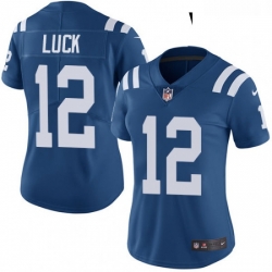 Womens Nike Indianapolis Colts 12 Andrew Luck Royal Blue Team Color Vapor Untouchable Limited Player NFL Jersey