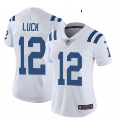 Womens Nike Indianapolis Colts 12 Andrew Luck White Vapor Untouchable Limited Player NFL Jersey