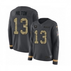 Womens Nike Indianapolis Colts 13 TY Hilton Limited Black Salute to Service Therma Long Sleeve NFL Jersey