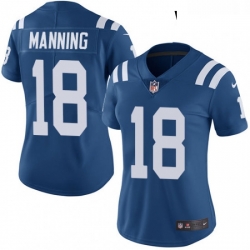 Womens Nike Indianapolis Colts 18 Peyton Manning Royal Blue Team Color Vapor Untouchable Limited Player NFL Jersey
