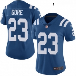 Womens Nike Indianapolis Colts 23 Frank Gore Elite Royal Blue Team Color NFL Jersey