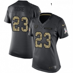 Womens Nike Indianapolis Colts 23 Frank Gore Limited Black 2016 Salute to Service NFL Jersey