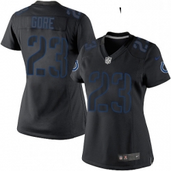 Womens Nike Indianapolis Colts 23 Frank Gore Limited Black Impact NFL Jersey