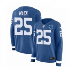 Womens Nike Indianapolis Colts 25 Marlon Mack Limited Blue Therma Long Sleeve NFL Jersey