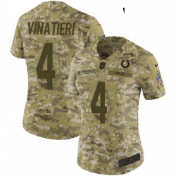 Womens Nike Indianapolis Colts 4 Adam Vinatieri Limited Camo 2018 Salute to Service NFL Jersey