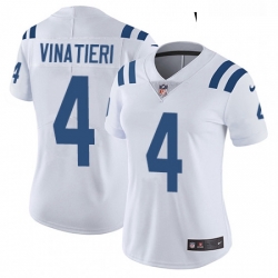 Womens Nike Indianapolis Colts 4 Adam Vinatieri White Vapor Untouchable Limited Player NFL Jersey