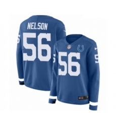 Womens Nike Indianapolis Colts 56 Quenton Nelson Limited Blue Therma Long Sleeve NFL Jersey