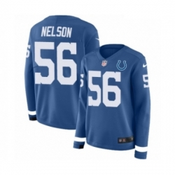 Womens Nike Indianapolis Colts 56 Quenton Nelson Limited Blue Therma Long Sleeve NFL Jersey