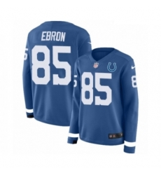 Womens Nike Indianapolis Colts 85 Eric Ebron Limited Blue Therma Long Sleeve NFL Jersey