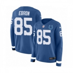 Womens Nike Indianapolis Colts 85 Eric Ebron Limited Blue Therma Long Sleeve NFL Jersey