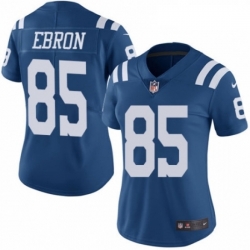 Womens Nike Indianapolis Colts 85 Eric Ebron Limited Royal Blue Rush Vapor Untouchable NFL Jersey