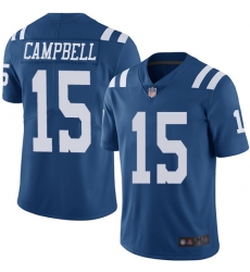 Colts 15 Parris Campbell Royal Blue Youth Stitched Football Limited Rush Jersey