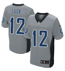 Nike Colts #12 Andrew Luck Grey Shadow Youth Stitched NFL Elite Jersey