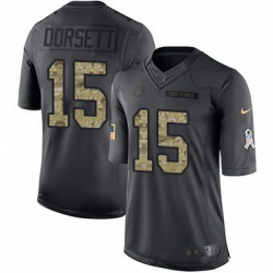 Nike Colts #15 Phillip Dorsett Black Youth Stitched NFL Limited 2016 Salute to Service Jersey