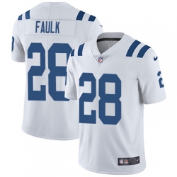 Youth Nike Colts #28 Marshall Faulk White Stitched NFL Vapor Untouchable Limited Jersey