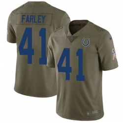 Youth Nike Colts #41 Matthias Farley Olive Stitched NFL Limited 2017 Salute to Service Jersey