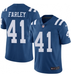 Youth Nike Colts #41 Matthias Farley Royal Blue Stitched NFL Limited Rush Jersey