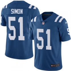 Youth Nike Colts #51 John Simon Royal Blue Stitched NFL Limited Rush Jersey
