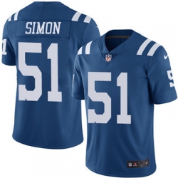 Youth Nike Colts #51 John Simon Royal Blue Team Color Stitched NFL Vapor Untouchable Limited Jersey