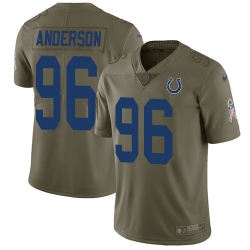 Youth Nike Colts #96 Henry Anderson Olive Stitched NFL Limited 2017 Salute to Service Jersey