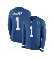 Youth Nike Indianapolis Colts 1 Pat McAfee Limited Blue Therma Long Sleeve NFL Jersey