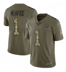 Youth Nike Indianapolis Colts 1 Pat McAfee Limited OliveCamo 2017 Salute to Service NFL Jersey