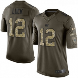 Youth Nike Indianapolis Colts 12 Andrew Luck Elite Green Salute to Service NFL Jersey