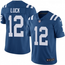 Youth Nike Indianapolis Colts 12 Andrew Luck Royal Blue Team Color Vapor Untouchable Limited Player NFL Jersey