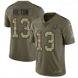 Youth Nike Indianapolis Colts 13 TY Hilton Limited OliveCamo 2017 Salute to Service NFL Jersey