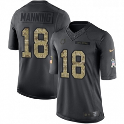 Youth Nike Indianapolis Colts 18 Peyton Manning Limited Black 2016 Salute to Service NFL Jersey