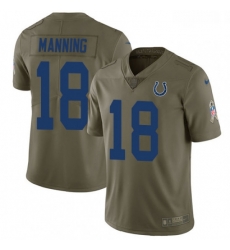 Youth Nike Indianapolis Colts 18 Peyton Manning Limited Olive 2017 Salute to Service NFL Jersey