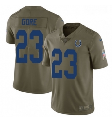 Youth Nike Indianapolis Colts 23 Frank Gore Limited Olive 2017 Salute to Service NFL Jersey