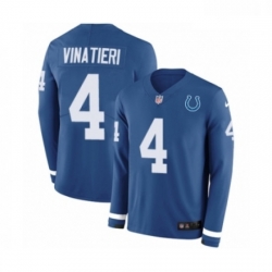 Youth Nike Indianapolis Colts 4 Adam Vinatieri Limited Blue Therma Long Sleeve NFL Jersey