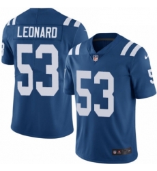 Youth Nike Indianapolis Colts 53 Darius Leonard Royal Blue Team Color Vapor Untouchable Elite Player NFL Jersey
