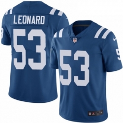Youth Nike Indianapolis Colts 53 Darius Leonard Royal Blue Team Color Vapor Untouchable Elite Player NFL Jersey