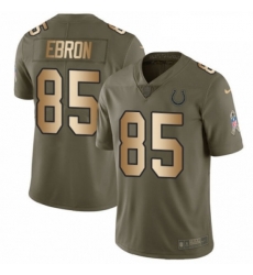 Youth Nike Indianapolis Colts 85 Eric Ebron Limited OliveGold 2017 Salute to Service NFL Jersey