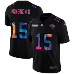 Jacksonville Jaguars 15 Gardner Minshew II Men Nike Multi Color Black 2020 NFL Crucial Catch Vapor Untouchable Limited Jersey