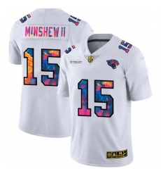 Jacksonville Jaguars 15 Gardner Minshew II Men White Nike Multi Color 2020 NFL Crucial Catch Limited NFL Jersey