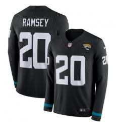 Men Jaguars #20 Jalen Ramsey Black Team Color Men Stitched NFL Limited Therma Long Sleeve Jersey
