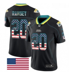 Men Nike Jacksonville Jaguars 20 Jalen Ramsey Limited Black Rush USA Flag NFL Jersey