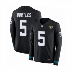 Men Nike Jacksonville Jaguars 5 Blake Bortles Limited Black Therma Long Sleeve NFL Jersey
