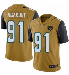 Men Nike Jacksonville Jaguars 91 Yannick Ngakoue Limited Gold Rush Vapor Untouchable NFL Jersey